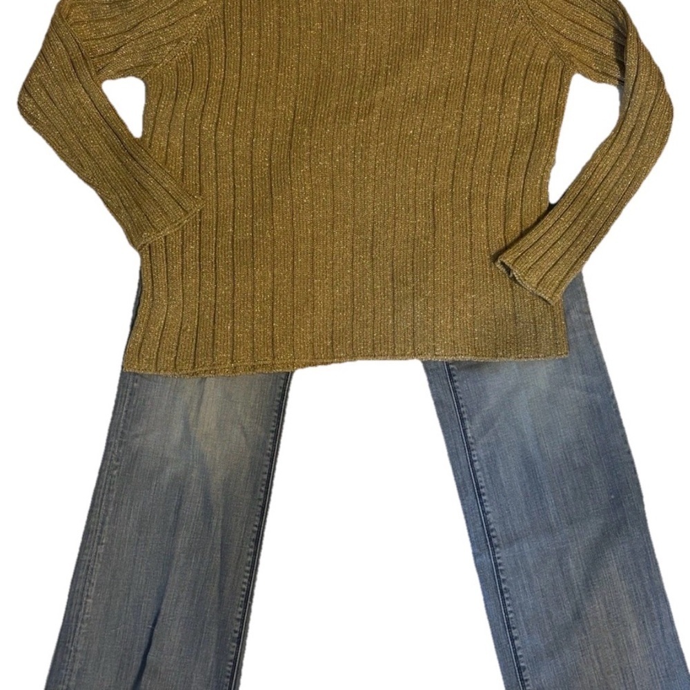 Jones New York Gold Sweater L & WHBM Rhinestone Jeans Bundle